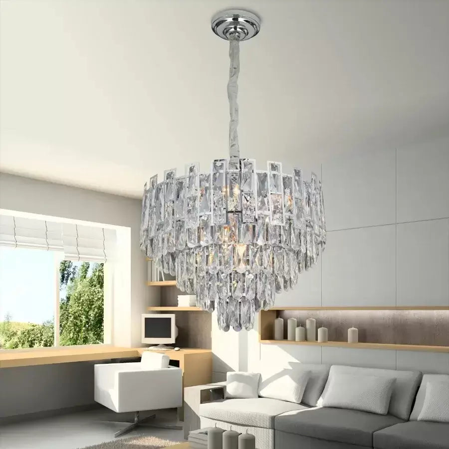 Crystal Chandier Nelson 7x E27 Silver