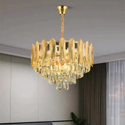 Crystal Chandier Buckingham Noble 5xe14, průměr 40 cm, zlatý, nastavitelná výška