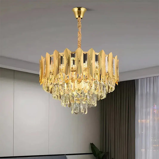 Crystal Chandier Buckingham Noble 5xe14, průměr 40 cm, zlatý, nastavitelná výška