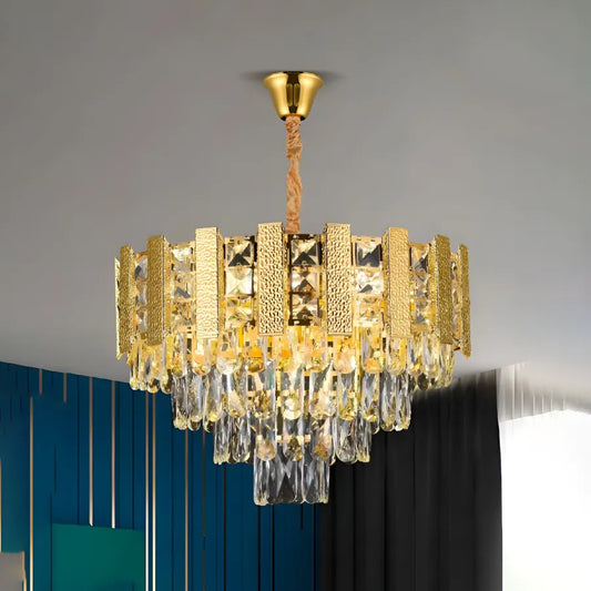 Crystal Chandier Peles Peles Petito 3xe14, průměr 30 cm, lesklý zlato, nastavitelná výška