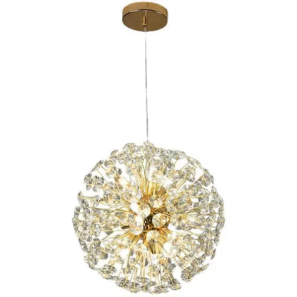 Křišťálový lustr minuta 8x G9, průměr 40 cm, lesklý zlato, nastavitelná výška