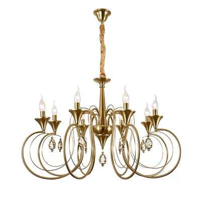 Crystal Chandier Frederick 8XE14, průměr 52 cm, zlatý, nastavitelná výška