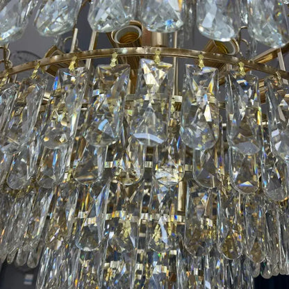 Junnut 21*E27 Chandier, Crystal and Metal, Golden