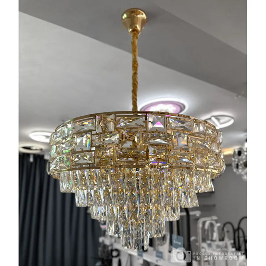Karam 10*E27 Chandier, Metal and Crystal, Golden