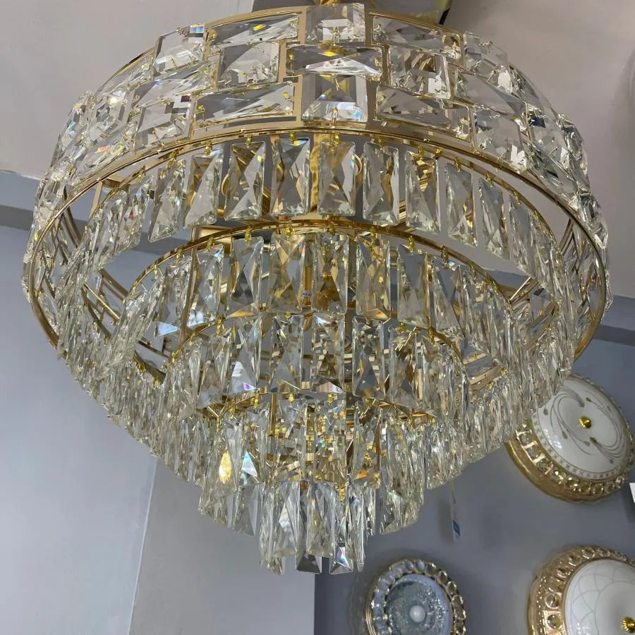 Karam 10*E27 Chandier, Metal and Crystal, Golden