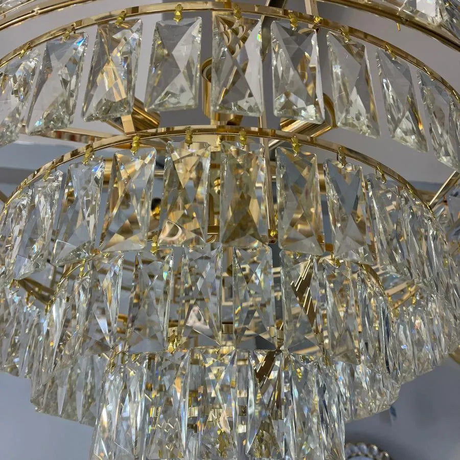 Karam 10*E27 Chandier, Metal and Crystal, Golden