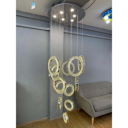 Cindy LED CHANDERIER, 128W, kov a křišťál, stříbro