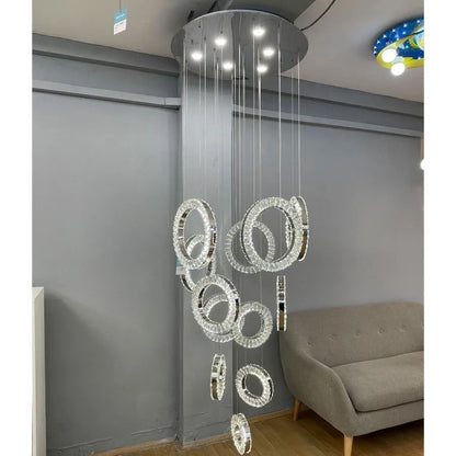 Cindy LED CHANDERIER, 128W, kov a křišťál, stříbro
