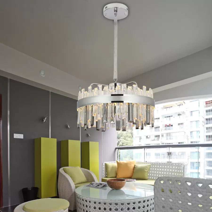 Crystal LED lustr s Melvinovým dálkovým ovládáním 112W Dimable Průměr 50 cm stříbro