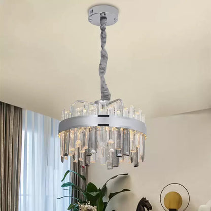 Crystal LED lustr s Miguelem 92W Dimable Silver Remote Control