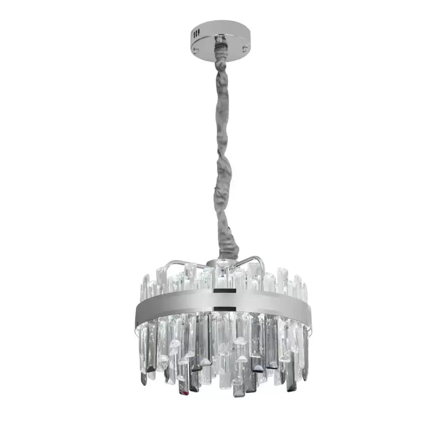 Crystal LED lustr s Miguelem 92W Dimable Silver Remote Control