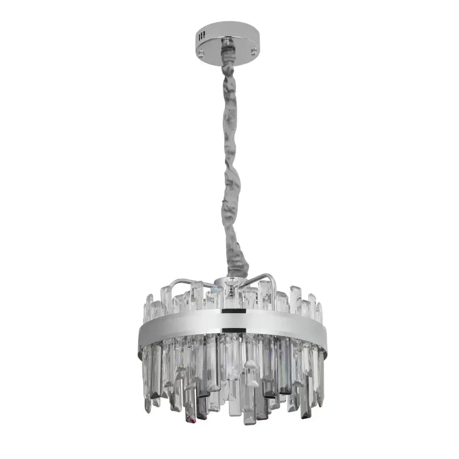 Crystal LED lustr s Miguelem 92W Dimable Silver Remote Control