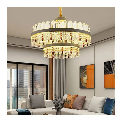 LED Pollux Chanderier s dálkovým ovládáním, 300 W, 75 cm zlatý, průměr krystalu.