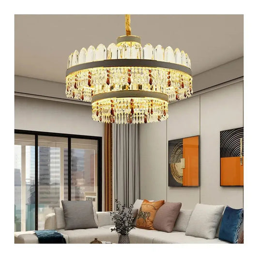 LED Pollux Chanderier s dálkovým ovládáním, 300 W, 75 cm zlatý, průměr krystalu.
