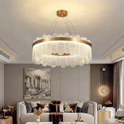 LED lustr s dálkovým ovládáním Alonzo 93W Dimable 60 cm zlatý průměr