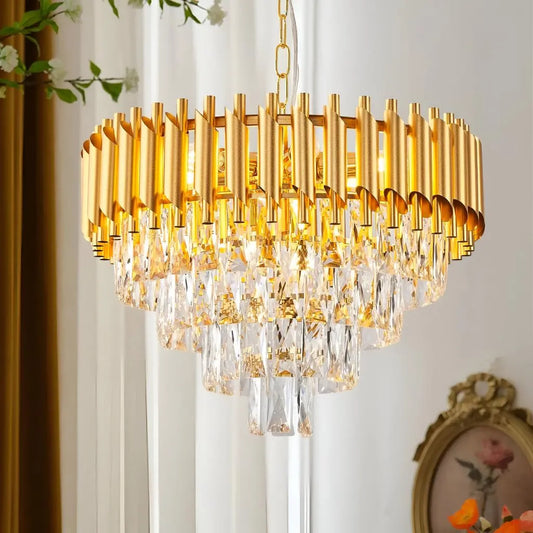 Crystal Chandier Versailles Eleganza 8x E14, průměr 49 cm, zlato, nastavitelná výška