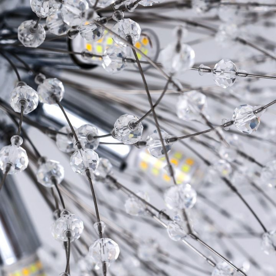 Schönbrunn Crystal Chandelier, 6x G9, průměr 38 cm, lesklý chrom, moderní design