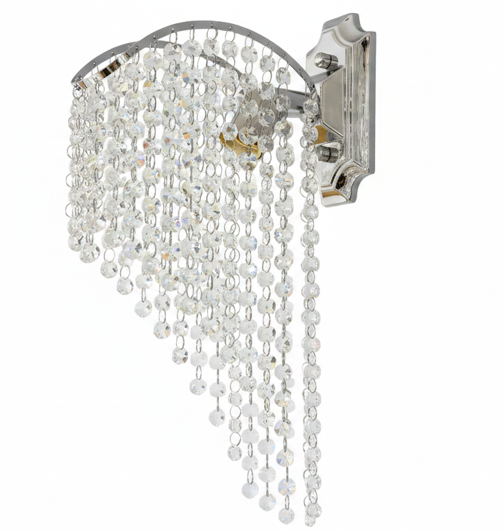 Lampa Cristal Ander 1x E14 Lesklý chrom