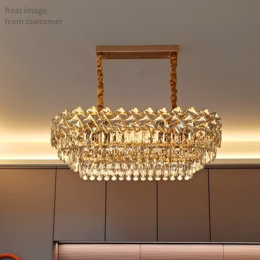 Crystal Crydelabru Windsor Regalis 10x E27, průměr 85 cm, lesklé zlato, nastavitelná výška