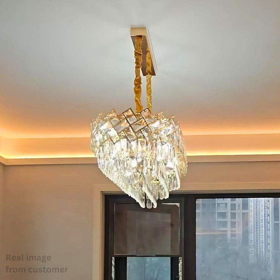 Crystal Crydelabru Windsor Regalis 10x E27, průměr 85 cm, lesklé zlato, nastavitelná výška