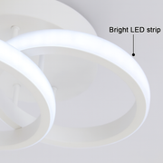 LED lustr VERTEX CIRCULA 22W, 2 kruhy, kovové rámy, studené/teplé/neutrální světlo, bílá