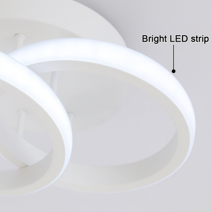 LED lustr VERTEX CIRCULA 22W, 2 kruhy, kovové rámy, studené/teplé/neutrální světlo, bílá