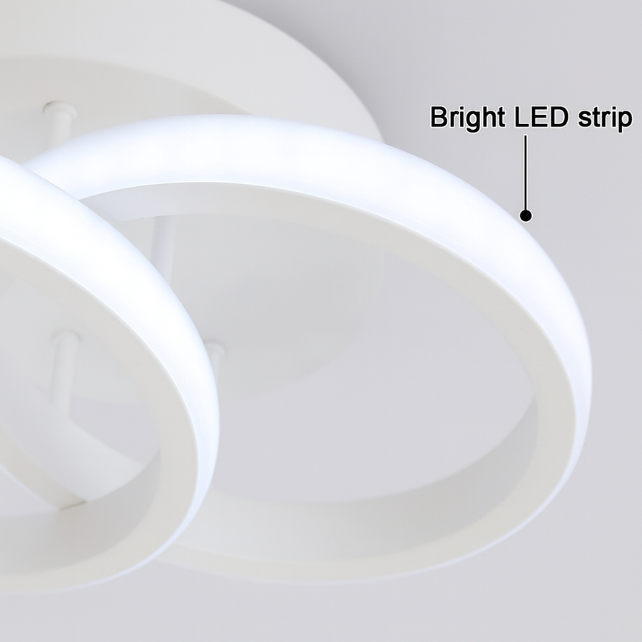 LED lustr VERTEX CIRCULA 22W, 2 kruhy, kovové rámy, studené/teplé/neutrální světlo, bílá