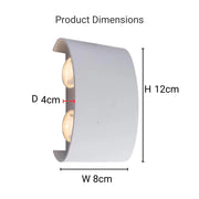 Fantazie aplikují exteriér a interiérový LED, 4 zdroje x 1W, IP65, kovový, bílý, 3000k