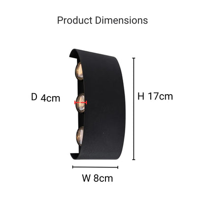 Fantazie aplikují exteriér a interiérový LED, 6 zdrojů x 1W, IP65, kovový, černý, 3000k