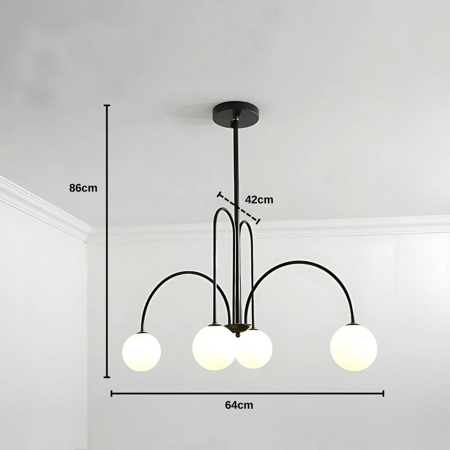 Torino Chanderier, 5*E27, černý, kov