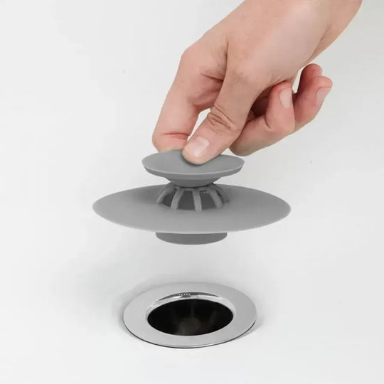 Umyvadlová zástrčka, šedá, guma, OD/AC1/GRI Koupelnové doplňky Výchozí název Alessandro Design
