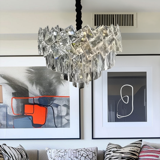 Crystal Chandier Windsor Noble 5xe27, průměr 40 cm, lesklý chrom, nastavitelná výška