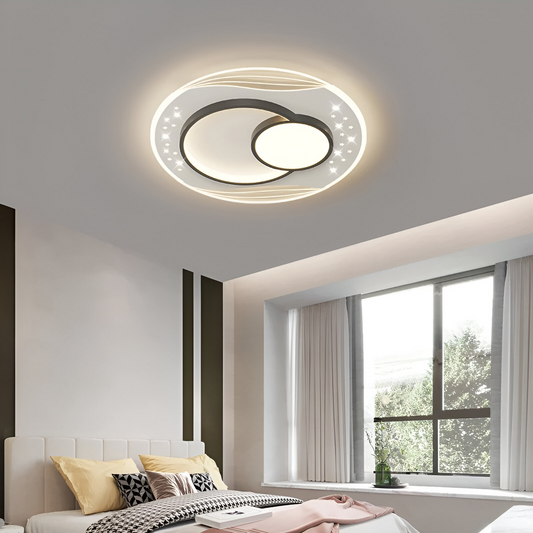 LED chtíč s dálkovým ovládáním Verura Serpenta, 125W, 3 kruhy, chladné/horké/neutrální světlo, nestabilní, černé