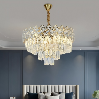 Crystal Chandier Windsor Noble 5xe27, průměr 40 cm, lesklé zlato, nastavitelná výška