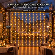 LED světelná opona vánoční instalace, teplé světlo, 300 x 300 cm, 300 LED