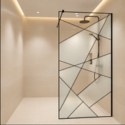 VELIA Walk-In sprchová zástěna, 80x195 cm, kov, průhledná a černá
