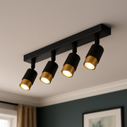 LED projektor s 4xGU10 projektory, 3000K/4000K/6000K, zlato, kov a akryl