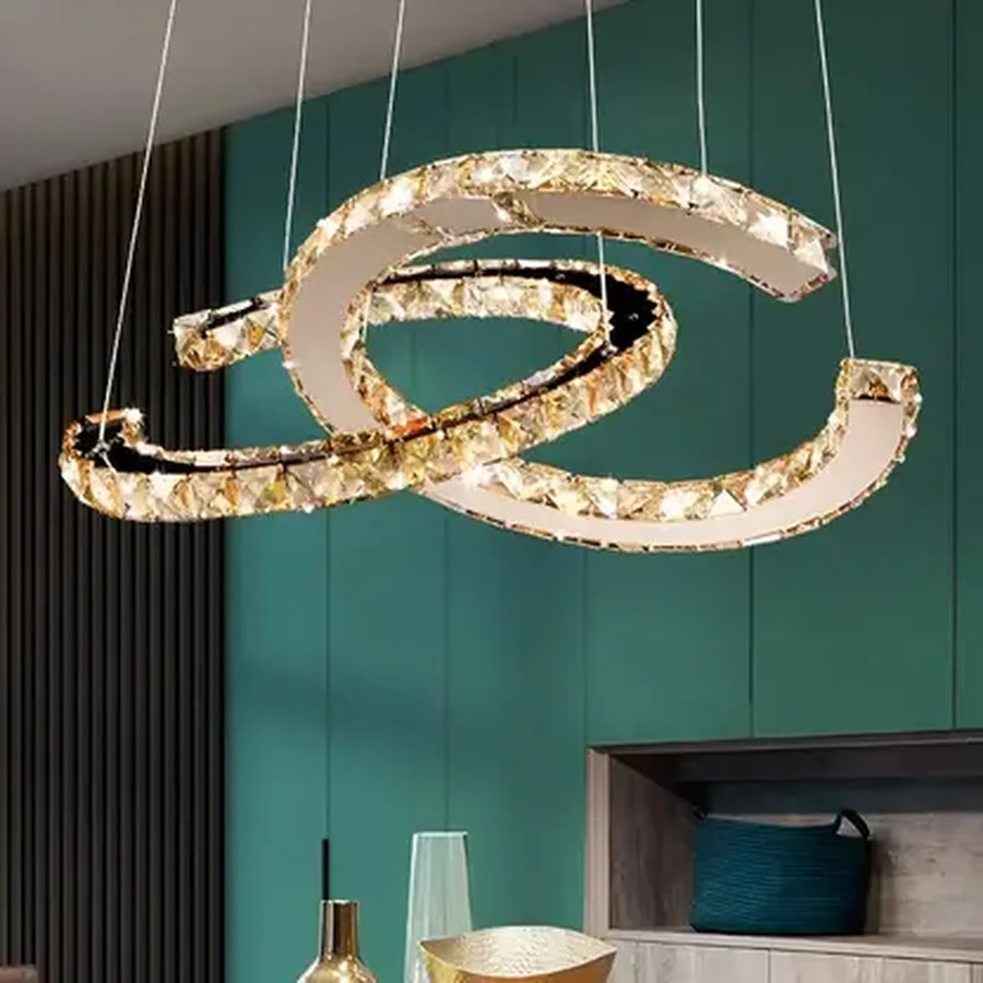 LED LED LED LED hranol ANTEA, dálkové ovládání, 40 W, Crystal and Metal, nestabilní, nastavitelná výška, chlad/horké/neutrální světlo