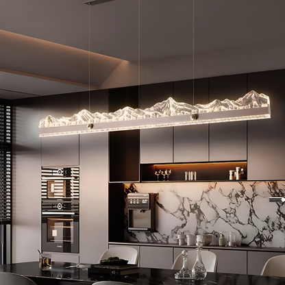 Závěsný LED lustr s dálkovým ovládáním MARISTELLA 90W, Studené/Teplé/Neutrální světlo 3000K/4000K/6000K, Stmívatelné, Nastavitelná výška, Zlato, Kov a Křišťál