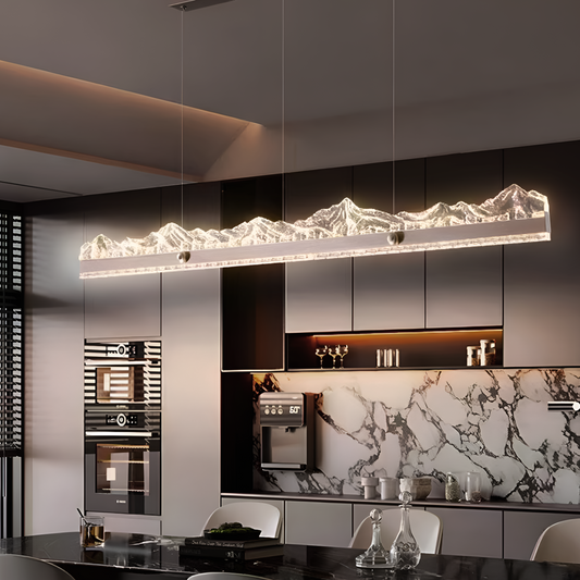 Závěsný LED lustr s dálkovým ovládáním MARISTELLA 90W, Studené/Teplé/Neutrální světlo 3000K/4000K/6000K, Stmívatelné, Nastavitelná výška, Zlato, Kov a Křišťál