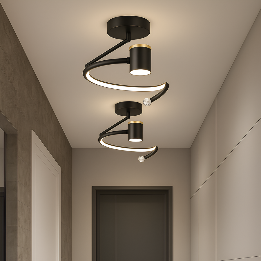 LED lustr, 34W, Průměr 24cm, Studené/Teplé/Neutrální světlo, Černá