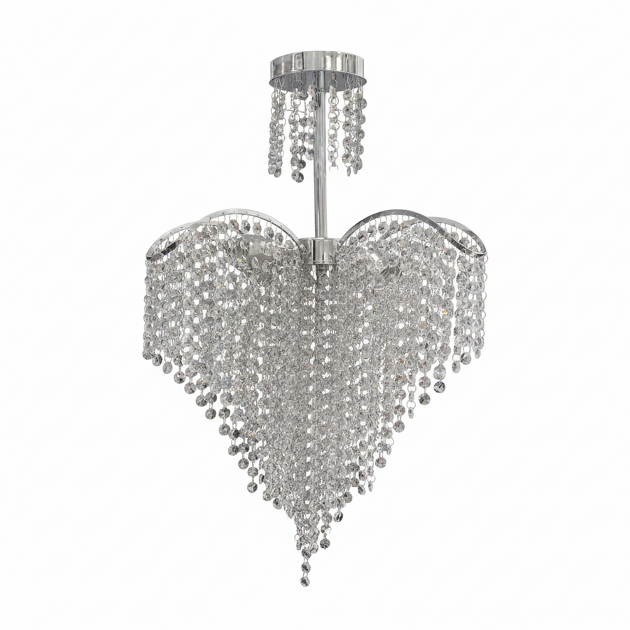 Crystal Crystal Baylor 4x E27 44 cm průměr stříbra