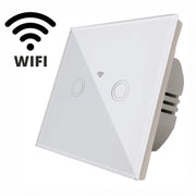 Dotykový spínač dvojitá Wi-Fi Secure White Glass