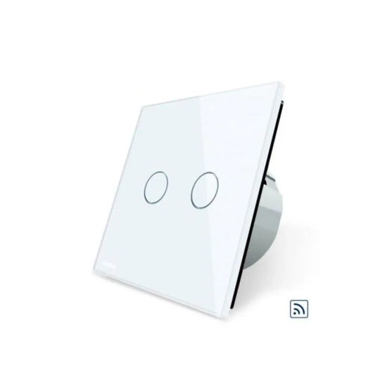 Touch Wireless Switch, Double, White, Secure Glass, Livolo Default Title Alessandro Design