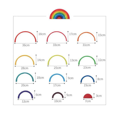 Hra typu hádanky Multicolor Rainbow, 12 kusů, dřevo