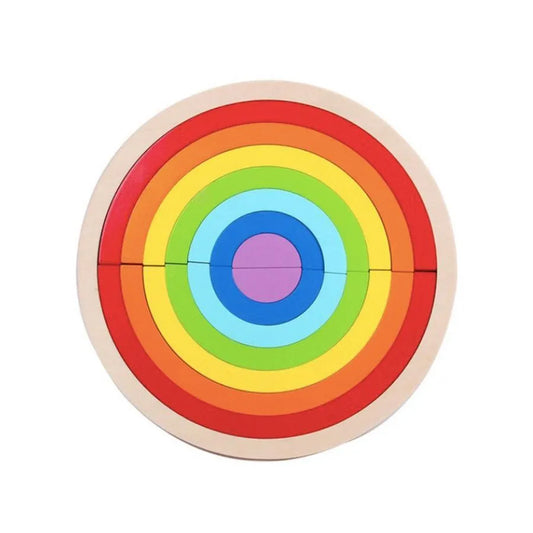 Hra typu hádanky Multicolor Rainbow, 15 kusů, dřevo