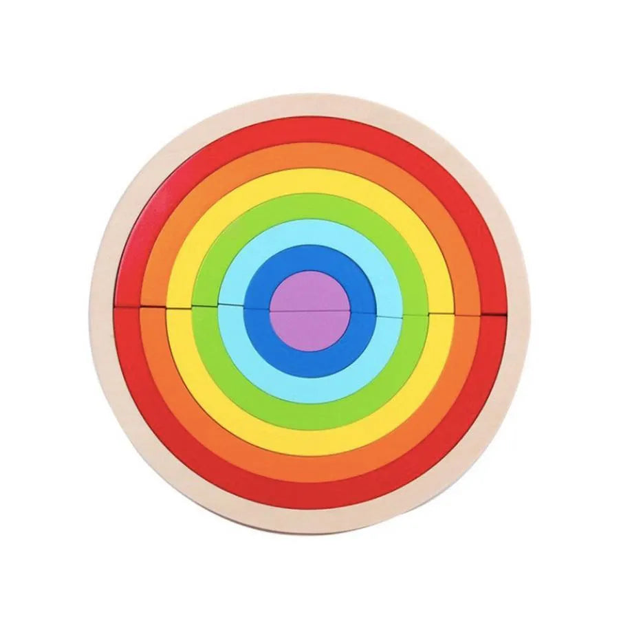 Hra typu hádanky Multicolor Rainbow, 15 kusů, dřevo