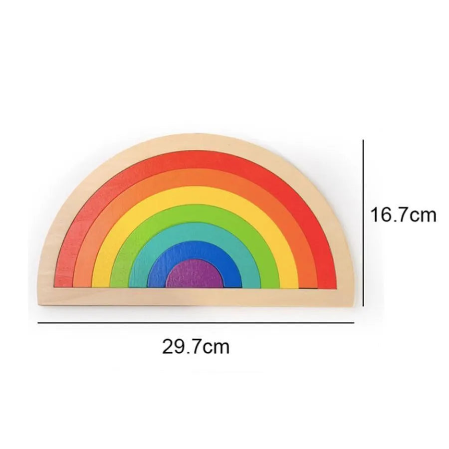 Hra typu hádanky Multicolor Rainbow, 8 kusů, dřevo