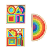 Hra typu hádanky Multicolor Rainbow, 8 kusů, dřevo
