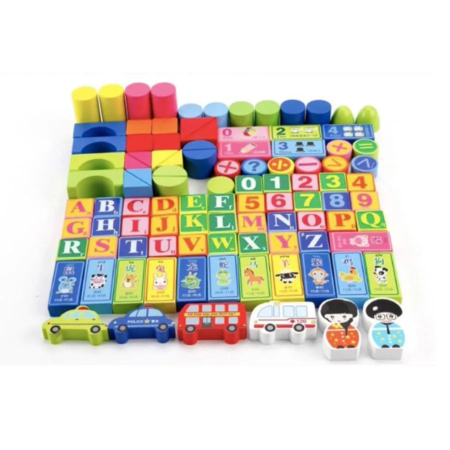 Hra typu puzzle pro objevování města, vícebarevné, dřevo